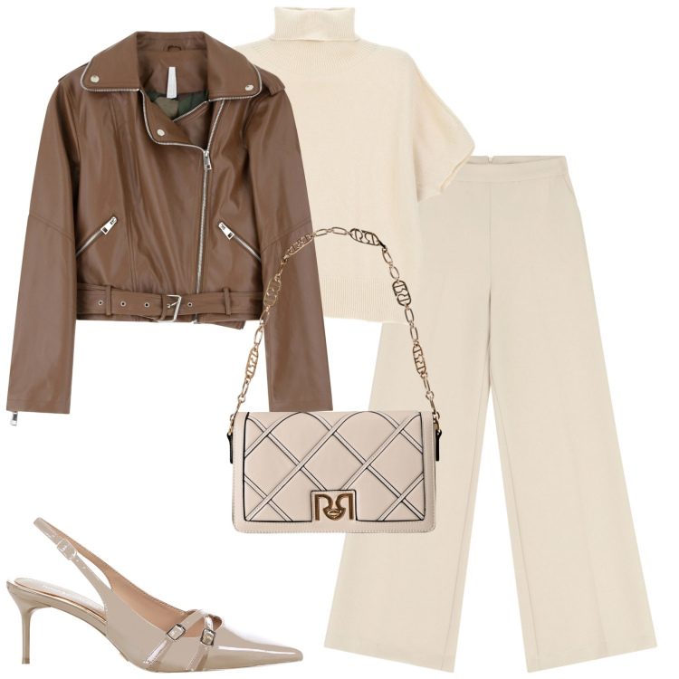 Outfit donna - Imperial. Stile Chic per Tutti i giorni. Abbinamento con borse a tracolla, décolleté, maglieria, giacche, pantaloni.