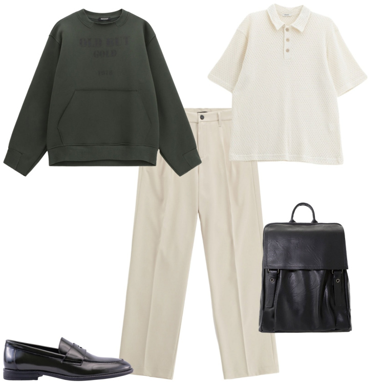 Outfit uomo - Total look #2247930. Stile Trendy per Ufficio. Abbinamento con borse sportive, polo, pantaloni, felpe, scarpe stringate.