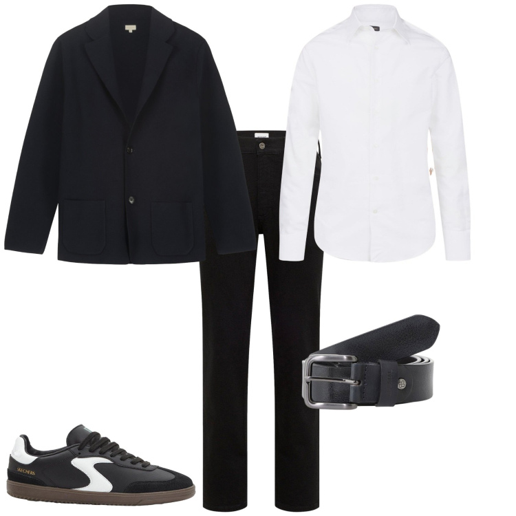 Outfit uomo - Total look #2247932. Stile Trendy per Serata speciale. Abbinamento con sneakers, jeans dritti, cinture, camicie, giacche.