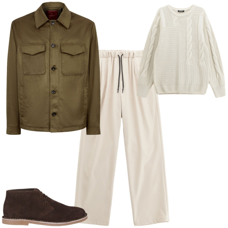 Outfit uomo - Total look #2247938. Stile Trendy per Tutti i giorni. Abbinamento con pantaloni, maglieria, giacche, stivali e stivaletti.