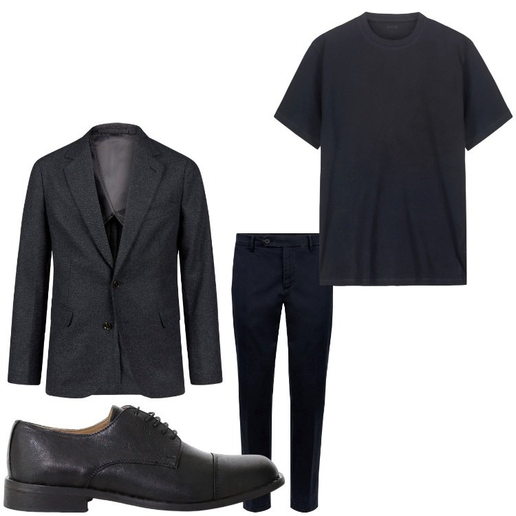 Outfit uomo - Lunedi´. Stile Business/Elegante per Ufficio. Abbinamento con scarpe stringate, pantaloni chino, giacche, t-shirt.