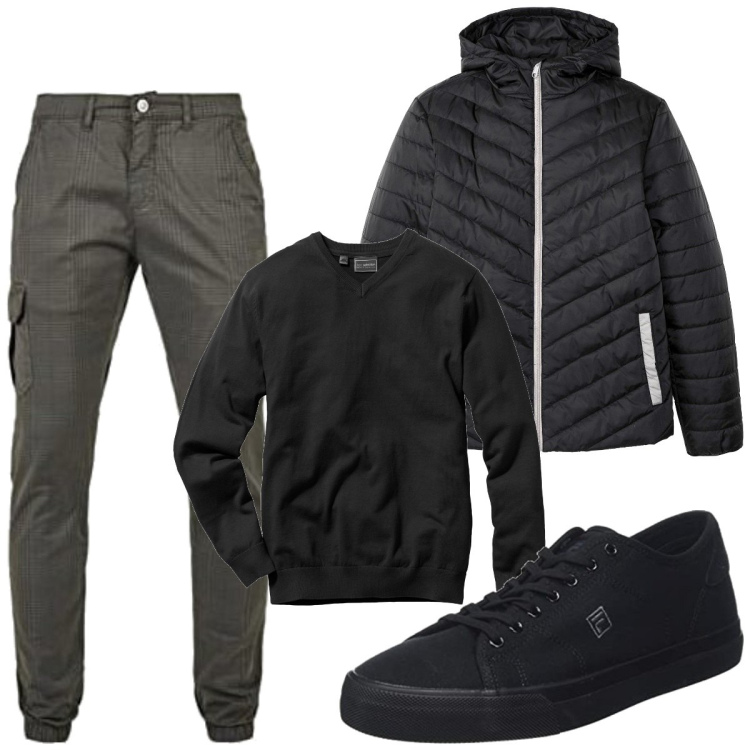 Outfit homme - Urban #4414. Style Urban pour Tous les jours. Assortir avec pulls, vestes, sneakers, pantalon cargo.