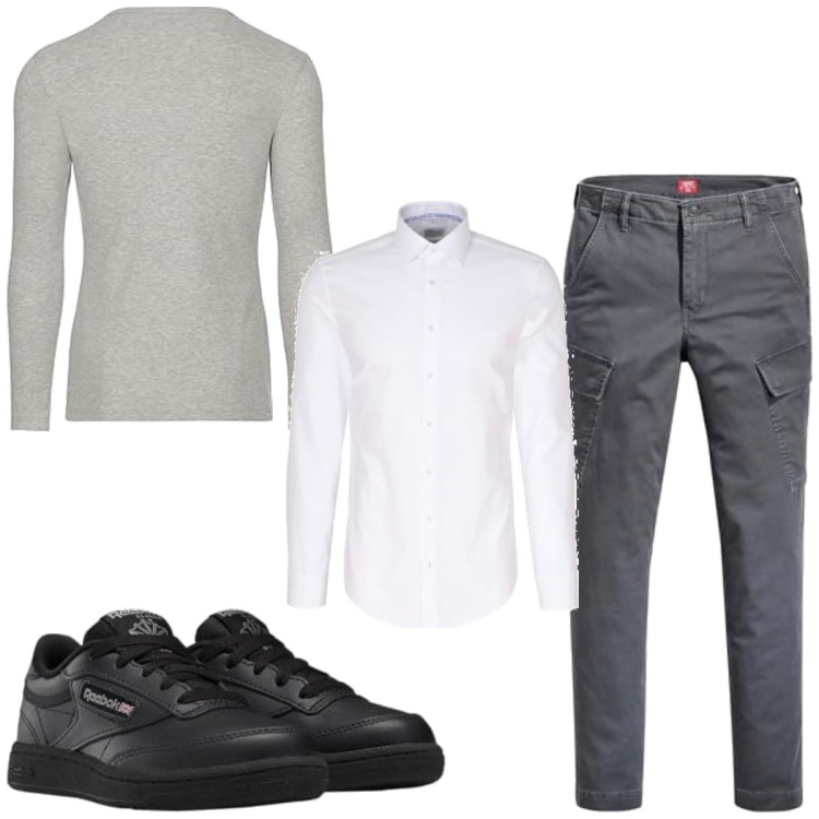 Outfit homme - Casual #15234. Style Casual pour Tous les jours. Assortir avec pantalon cargo, chemisiers, sweat-shirts, sneakers.
