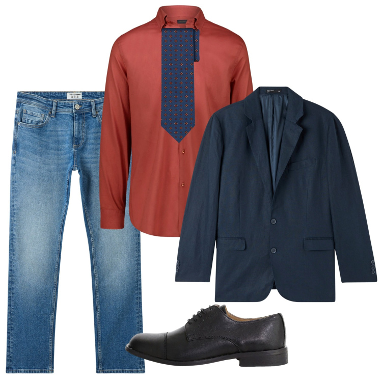 Outfit uomo - Sgargiante per stasera. Stile Business/Elegante per Serata speciale. Abbinamento con giacche, jeans, scarpe stringate, camicie, cravatte.