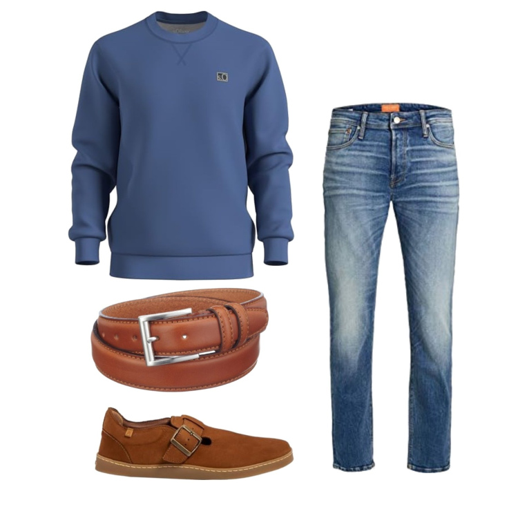 Outfit homme - Septembre. Style Casual pour Tous les jours. Assortir avec jeans, ceintures, sneakers, sweat-shirts.