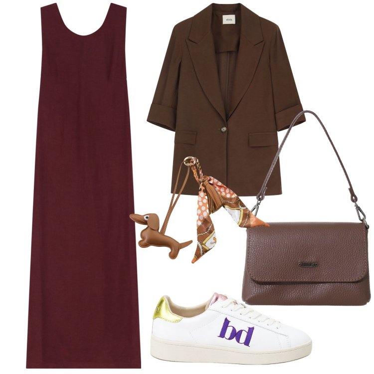 Outfit donna - Dixie city in sneakers. Stile Urban per Tutti i giorni. Abbinamento con sneakers, portachiavi, blazer, vestiti lunghi, borse a tracolla.