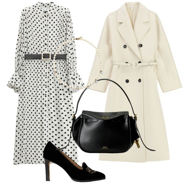 Outfit donna - Il trench fluido - FDCI. Stile Chic per Ufficio. Abbinamento con cappotti, vestiti midi/longuette, borse a mano, collane, décolleté.
