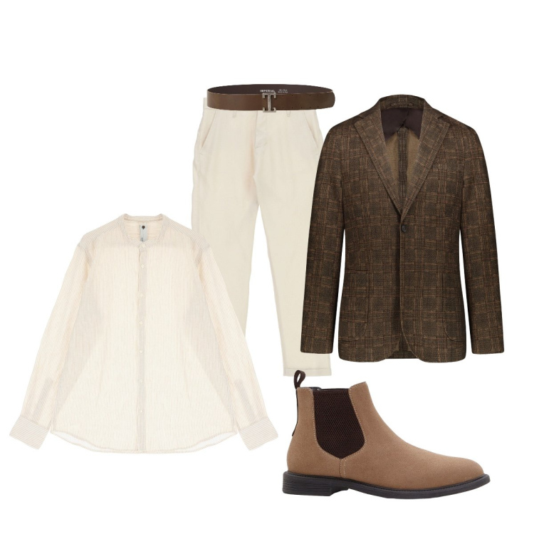 Outfit uomo - Per la cena di questa sera. Stile Trendy per Serata speciale. Abbinamento con stivali e stivaletti, camicie, cinture, pantaloni, giacche.