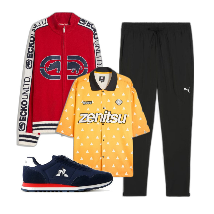 Outfit hombre - Un poco de todo. Estilo Urban para Deporte. Combinación con sneakers, camisas de manga corta, pantalones, chaquetas.