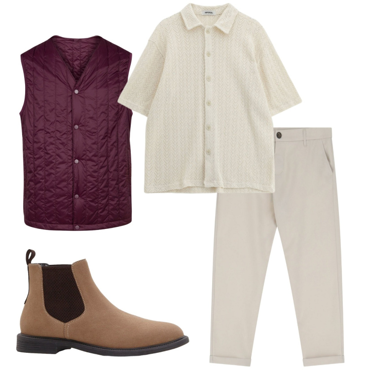 Outfit uomo - Total look #2248467. Stile Casual per Tutti i giorni. Abbinamento con stivali e stivaletti, pantaloni chino, maglieria, piumini.