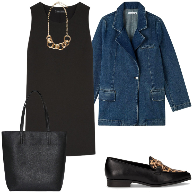 Outfit donna - Il giubbino versatile. Stile Casual per Ufficio. Abbinamento con blazer, borse tote, vestiti corti, collane, mocassini.