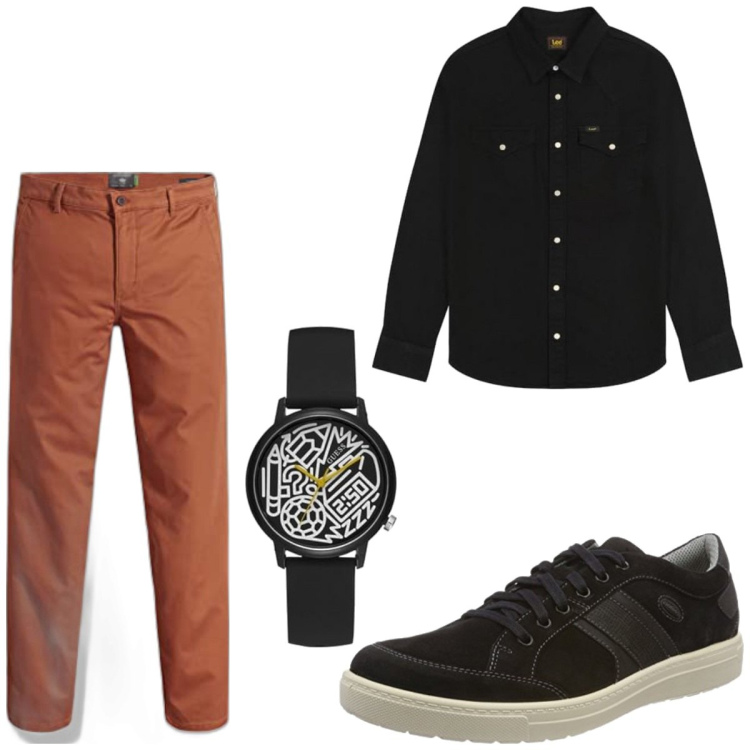 Outfit homme - Urban #4432. Style Urban pour Tous les jours. Assortir avec montres, pantalon , chaussures à lacets, chemisiers.