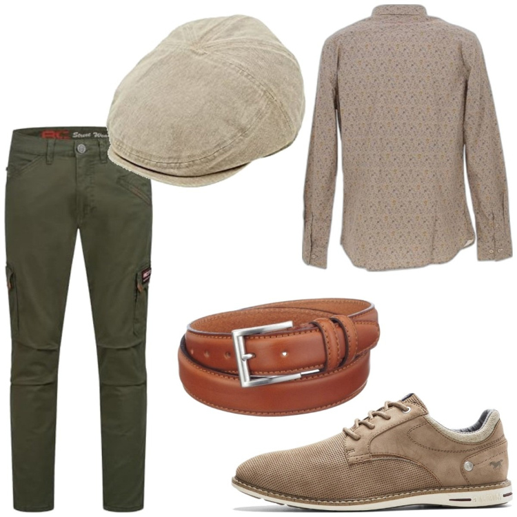 Outfit homme - Tendance #5623. Style Tendance pour Tous les jours. Assortir avec chaussures à lacets, ceintures, chapeaux avec visière, pantalon cargo, chemisiers.
