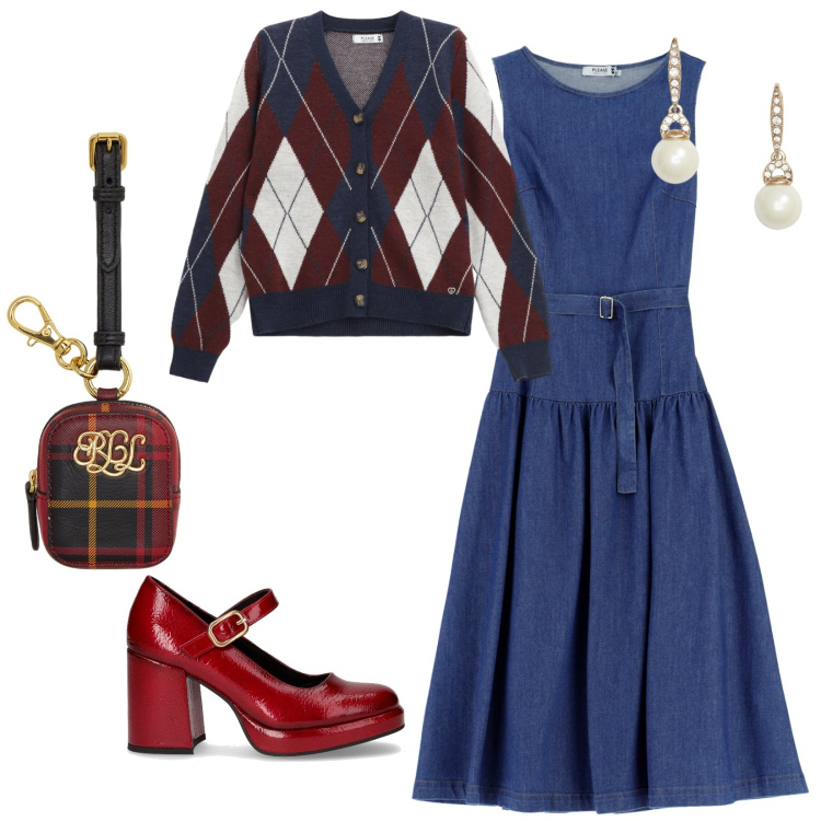 Outfit donna - Please FW. per Serata fuori. Abbinamento con cardigans, vestiti lunghi, orecchini, pochette, décolleté.
