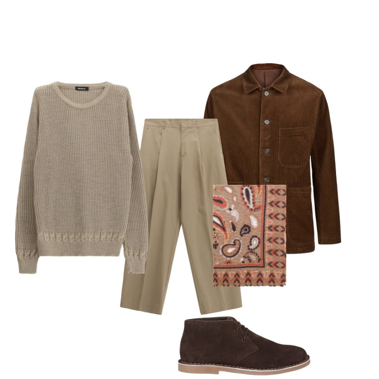Outfit uomo - La giacca sportiva di velluto. Stile Trendy per Tutti i giorni. Abbinamento con maglieria, sciarpe e foulard, pantaloni, giacche, stivali e stivaletti.