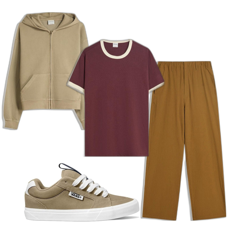 Outfit hombre - Casual look. Estilo Casual para Todos los días. Combinación con sneakers, pantalones, sudaderas, camiseta.