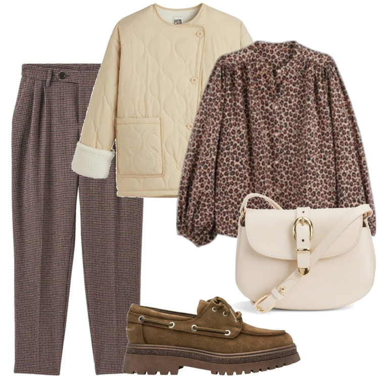 Outfit mujer - Trendy look. Estilo Trendy para Todos los días. Combinación con bandoleras, camisas, blazers, mocasines, pantalones.