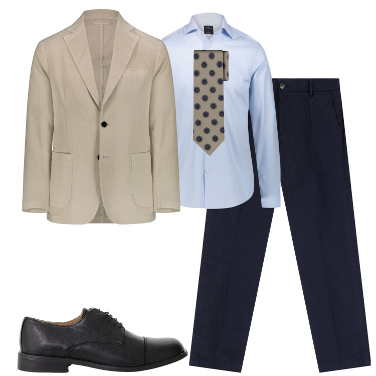 Outfit uomo - Cerimonia settembre. Stile Business/Elegante per Cerimonia. Abbinamento con pantaloni chino, scarpe stringate, camicie, giacche, cravatte.