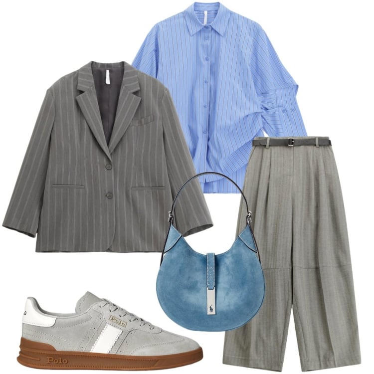 Outfit donna - Imperial FW25. Stile Casual chic per Tutti i giorni. Abbinamento con camicie, blazer, pantaloni, sneakers, borse a spalla.