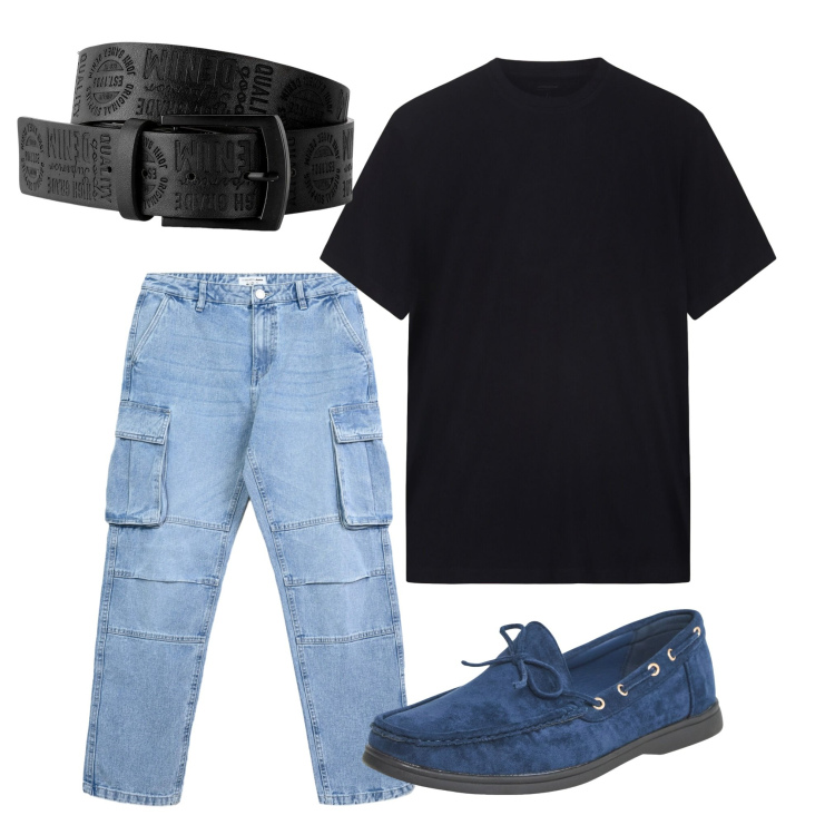 Outfit uomo - I pantaloni con le tasche. Stile Trendy per Tutti i giorni. Abbinamento con cinture, scarpe stringate, jeans, t-shirt.