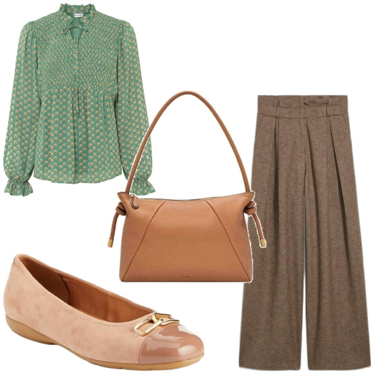 Outfit femme - Basique #4867. Style Basique pour Tous les jours. Assortir avec pantalon large en bas, tuniques, ballerines, sacs en bandoulière.