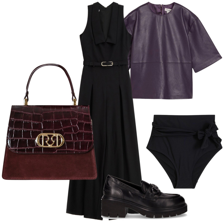 Outfit donna - Una tuta e sono pronta. Stile Urban per Ufficio. Abbinamento con culotte, tuniche, borse a mano, tute, décolleté.