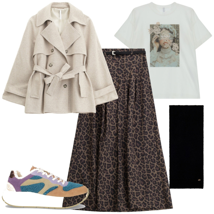 Outfit donna - Gonna lunga verde. Stile Trendy per Tutti i giorni. Abbinamento con pantaloni, trench, t-shirt, sciarpe, sneakers.