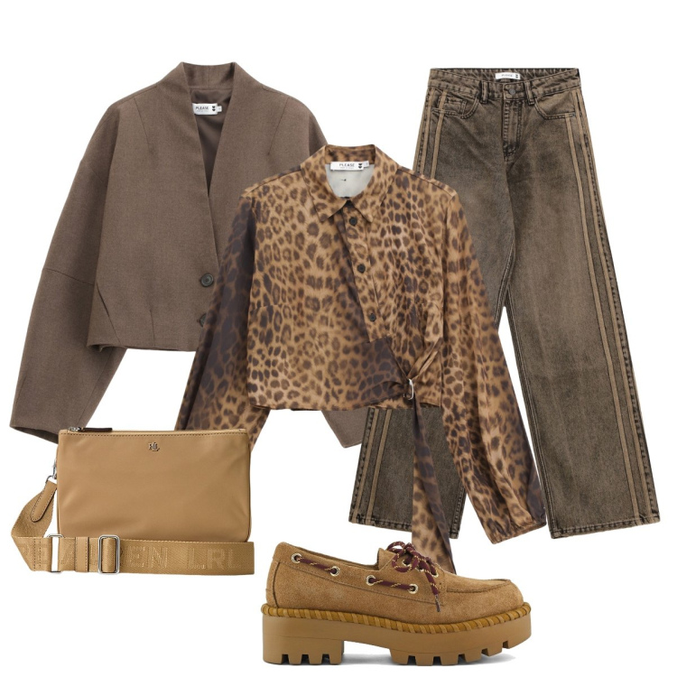 Outfit donna - Grintosa con Please. Stile Glamour per Tutti i giorni. Abbinamento con blazer, camicie, jeans, borse a tracolla, mocassini.