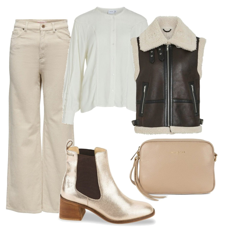 Outfit mujer - Bohemian. Estilo Boho para Todos los días. Combinación con bandoleras, chalecos, blusas, pantalones, botines chelsea.