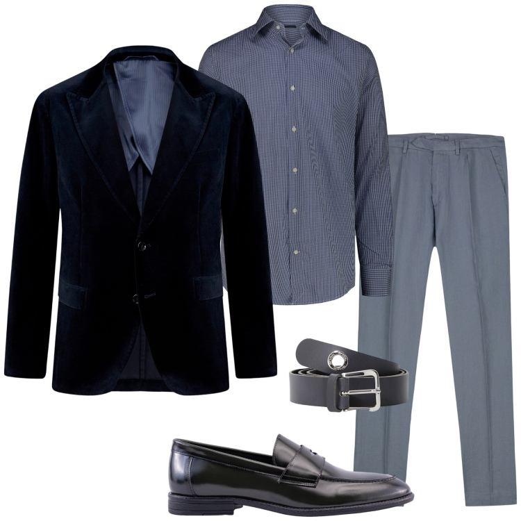 Outfit uomo - Lo zio della sposa. Stile Business/Elegante per Cerimonia. Abbinamento con cinture, giacche, pantaloni, scarpe stringate, camicie.