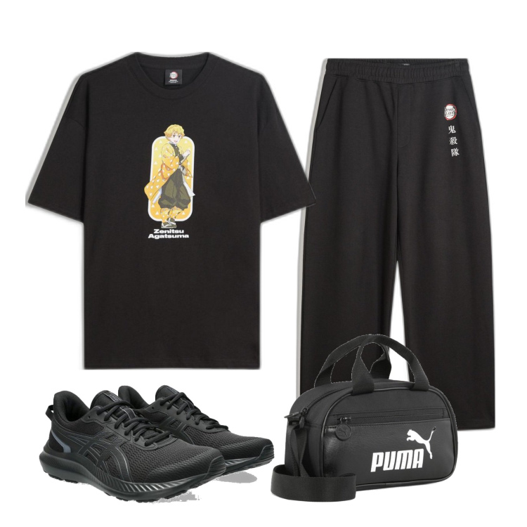 Outfit hombre - Deportivo. Estilo Urban para Deporte. Combinación con camiseta, pantalones, sneakers, bolsos deportivos.