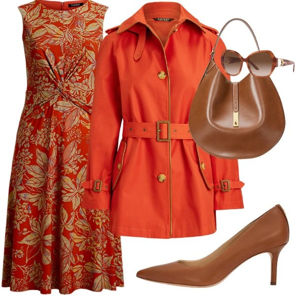 Outfit donna - trench... che passione. Stile Casual per Tutti i giorni. Abbinamento con occhiali da sole, borse a spalla, vestiti, décolleté, trench.