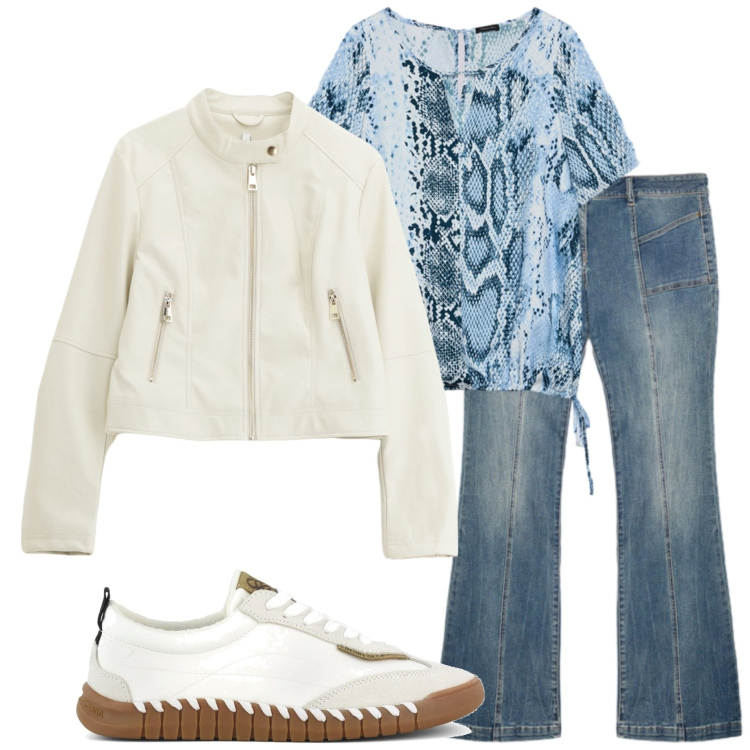 Outfit donna - Ultime giornate di sole. Stile Casual chic per Tutti i giorni. Abbinamento con giacche, sneakers, bluse, jeans.