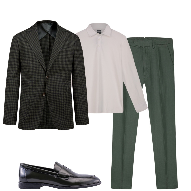 Outfit uomo - A cena. Stile Business/Elegante per Serata speciale. Abbinamento con giacche, polo, pantaloni, scarpe stringate.
