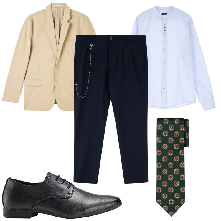 Outfit uomo - A settembre con lo spezzato. Stile Business/Elegante per Cerimonia. Abbinamento con scarpe stringate, giacche, camicie, pantaloni, cravatte.