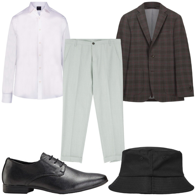 Outfit uomo - Blazer per le serate di settembre. Stile Business/Elegante per Serata speciale. Abbinamento con scarpe stringate, cappelli, pantaloni, camicie, giacche.