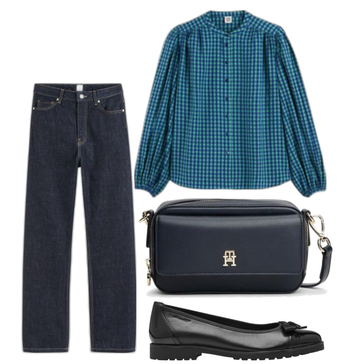 Outfit mujer - Urban style. Estilo Urban para Todos los días. Combinación con bailarinas, vaqueros rectos, camisas, bandoleras.