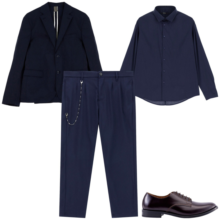 Outfit uomo - Cena vista mare. Stile Business/Elegante per Serata speciale. Abbinamento con camicie, pantaloni, giacche, scarpe stringate.
