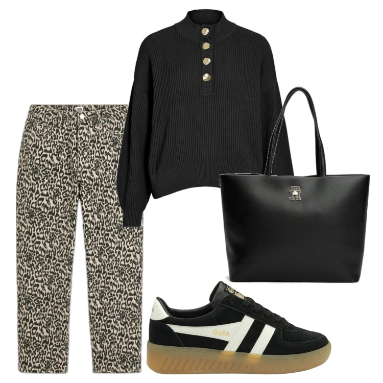 Outfit mujer - Urban style. Estilo Urban para Todos los días. Combinación con sneakers, prendas de punto, bolso tote, vaqueros.