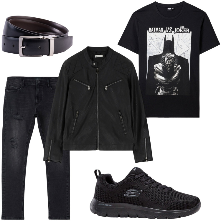 Outfit uomo - Il giubbetto multitasche. Stile Casual per Serata speciale. Abbinamento con sneakers, t-shirt, jeans strappati, giacche, cinture.