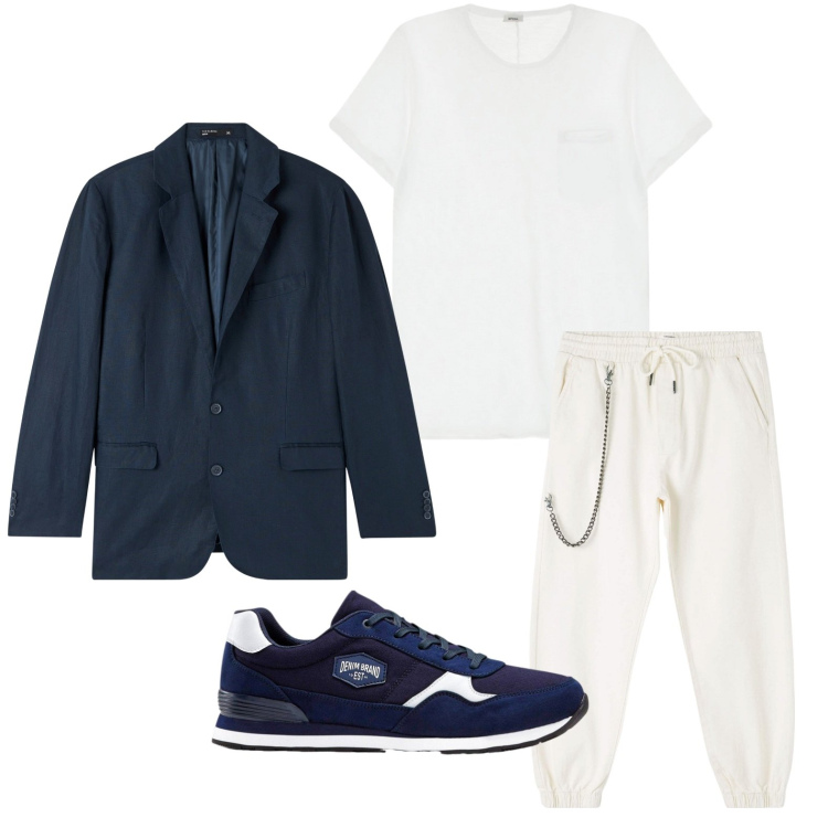 Outfit uomo - Sporty casual. Stile Trendy per Tutti i giorni. Abbinamento con sneakers, pantaloni sportivi, giacche, t-shirt.