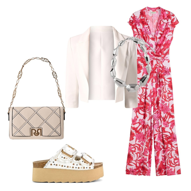 Outfit donna - Ultime serate al mare. Stile Glamour per Mare. Abbinamento con tute, blazer, borse a tracolla, sandali, ciondoli.