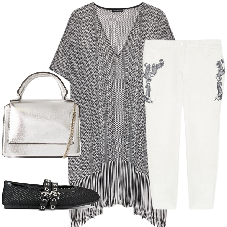 Outfit donna - Total look #2250963. Stile Chic per Tutti i giorni. Abbinamento con borse a tracolla, pantaloni, ballerine, caftani.