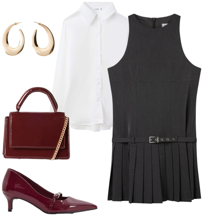 Outfit donna - Un abito per tante occasioni. Stile Casual chic per Tutti i giorni. Abbinamento con orecchini, décolleté, camicie, borse a tracolla, vestiti corti.