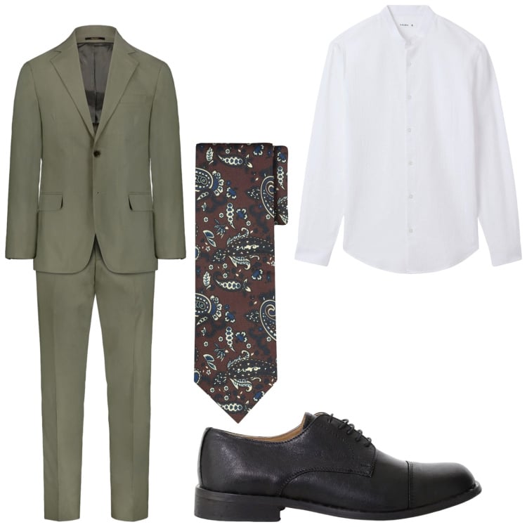 Outfit uomo - Elegante. Stile Business/Elegante per Serata speciale. Abbinamento con camicie, scarpe stringate, abiti, cravatte.