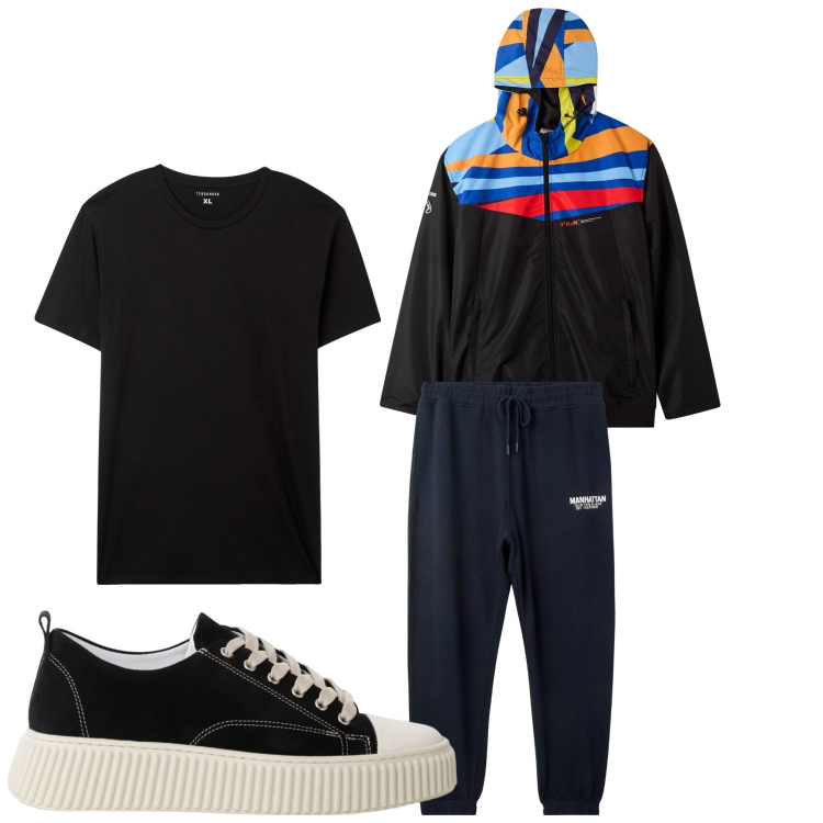 Outfit uomo - Corsetta. Stile Casual per Sport. Abbinamento con pantaloni sportivi, t-shirt, giacche sportive, sneakers.