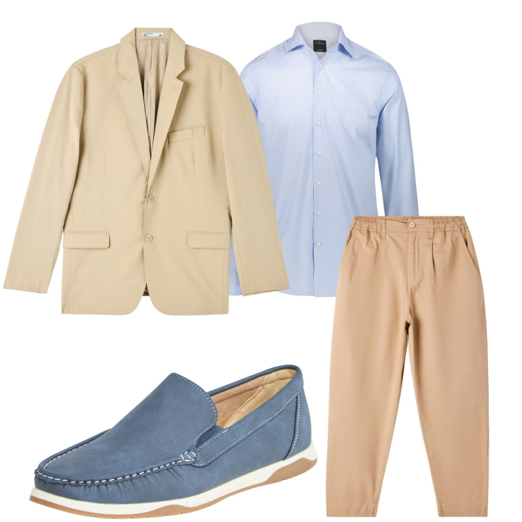 Outfit uomo - Comodo. Stile Urban per Ufficio. Abbinamento con giacche, scarpe stringate, pantaloni, camicie.