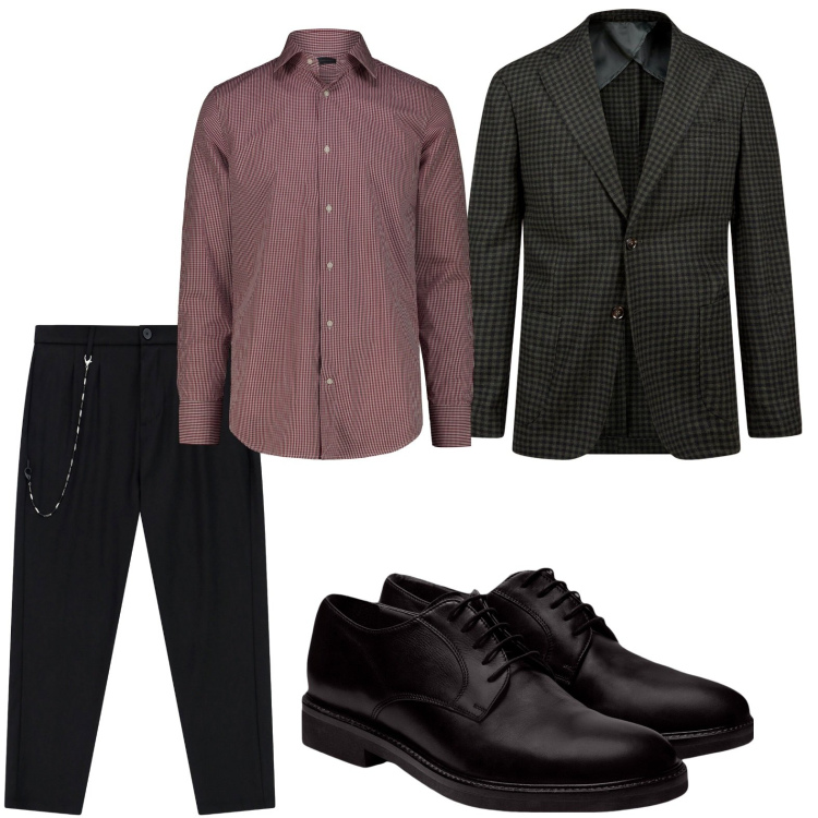 Outfit uomo - La camicia elegante. Stile Trendy per Ufficio. Abbinamento con pantaloni, scarpe stringate, giacche, camicie.