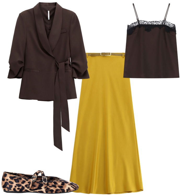 Outfit donna - Chic serata evento speciale. Stile Chic per Serata fuori. Abbinamento con ballerine, blazer, canottiere, gonne lunghe.