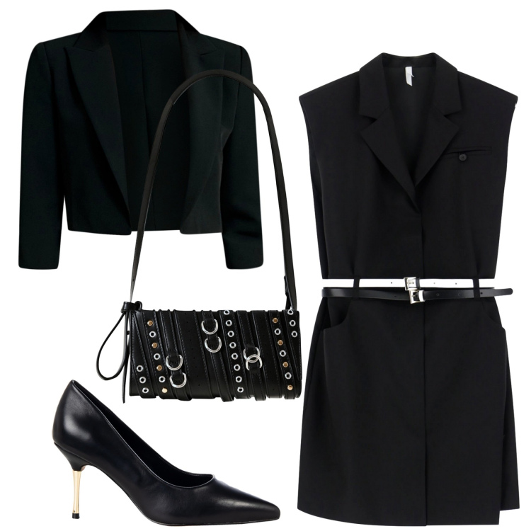 Outfit donna - Ristorante super chic. Stile Chic per Serata fuori. Abbinamento con décolleté, bolero, borse a spalla, vestiti corti.